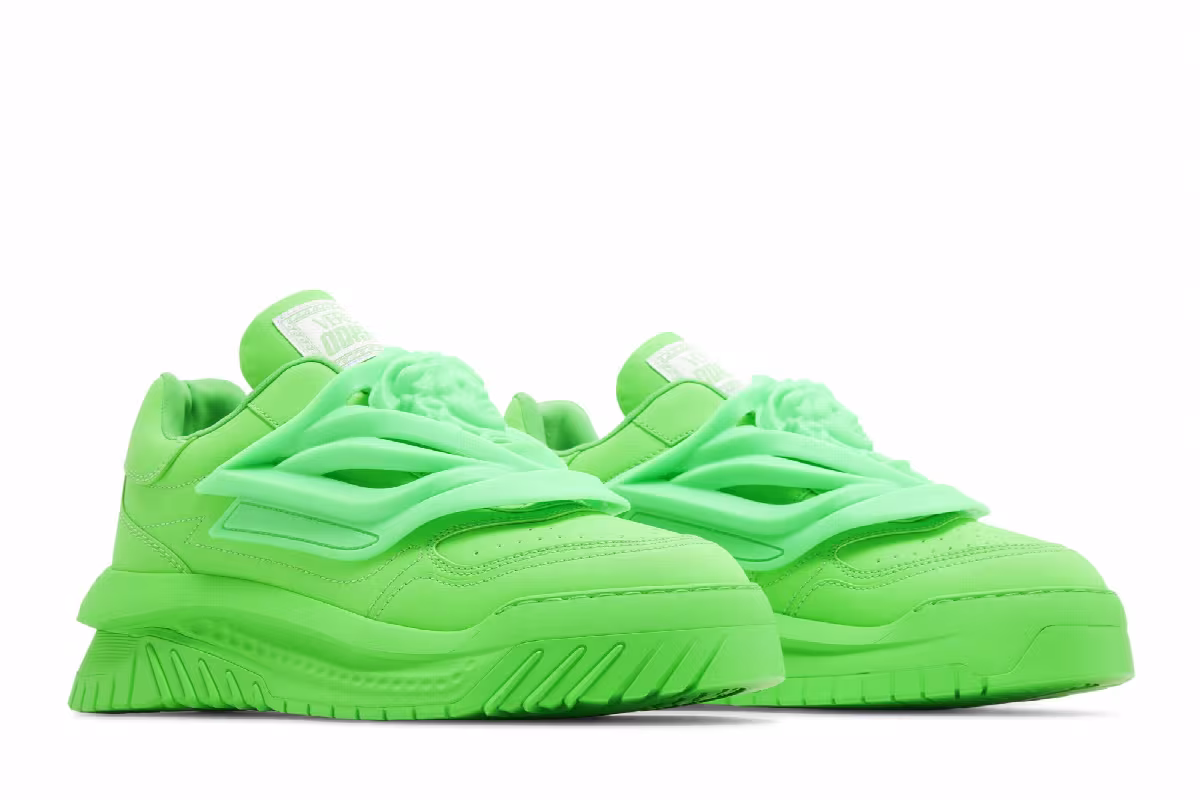 Versace Odissea Caged Rubber Medusa Sneaker Green, view 9