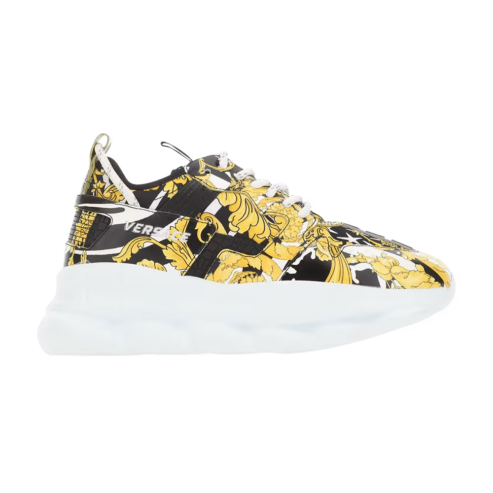 Versace Women's Chain Reaction 2 Barocco Print - Black Yellow