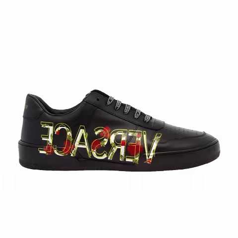 Versace Side Logo Tennis Sneaker 'Black Floral'