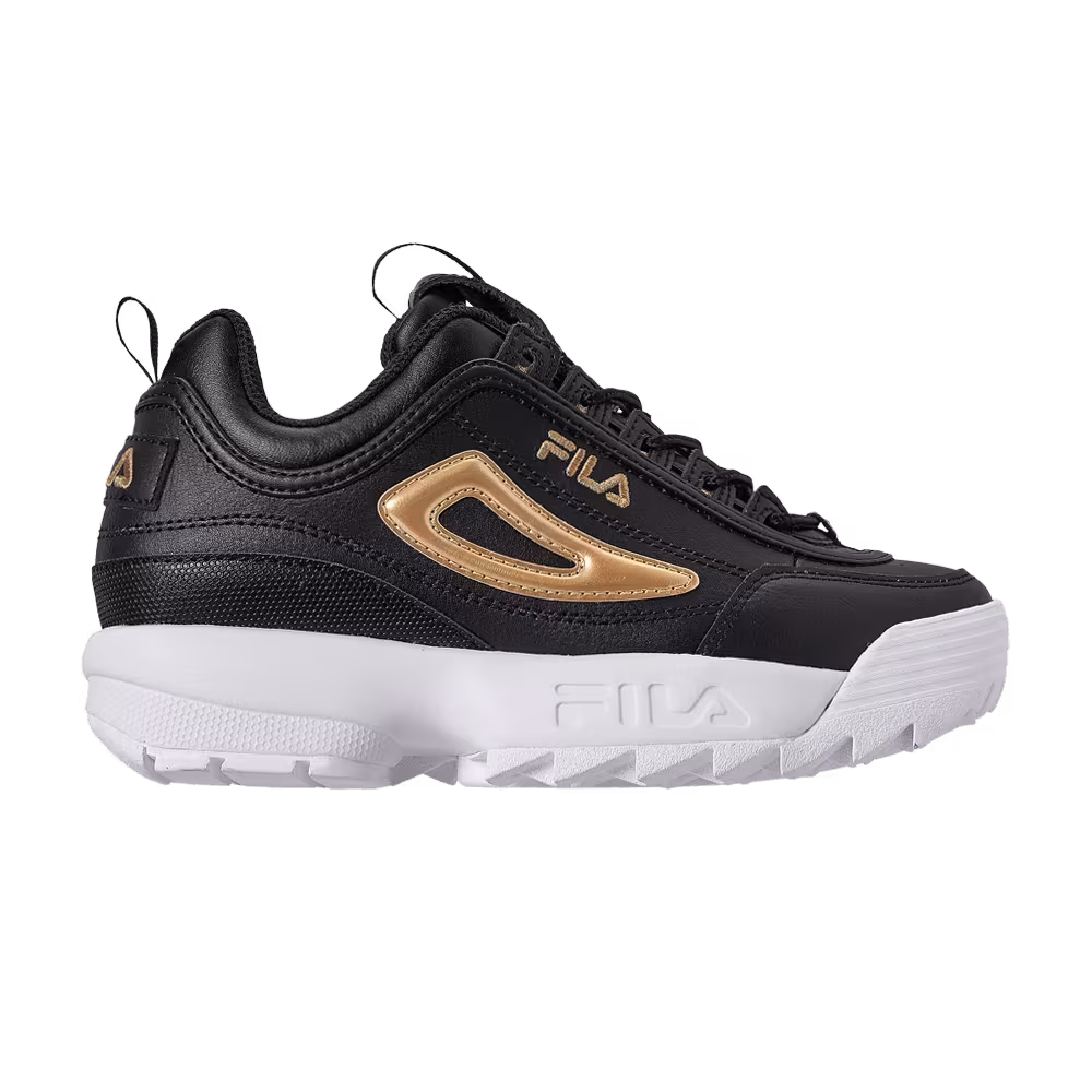 Fila Disruptor 2 Kids Metallic Flag - Black Metallic Gold