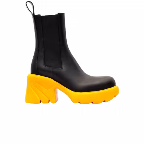 Bottega Veneta Wmns Flash Chelsea Boot 'Black Tangerine'