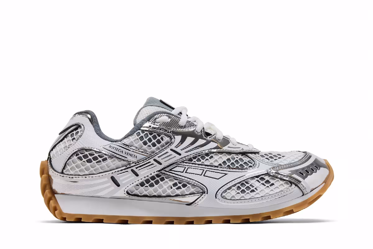 Bottega Veneta Orbit Sneaker White Silver, view 2