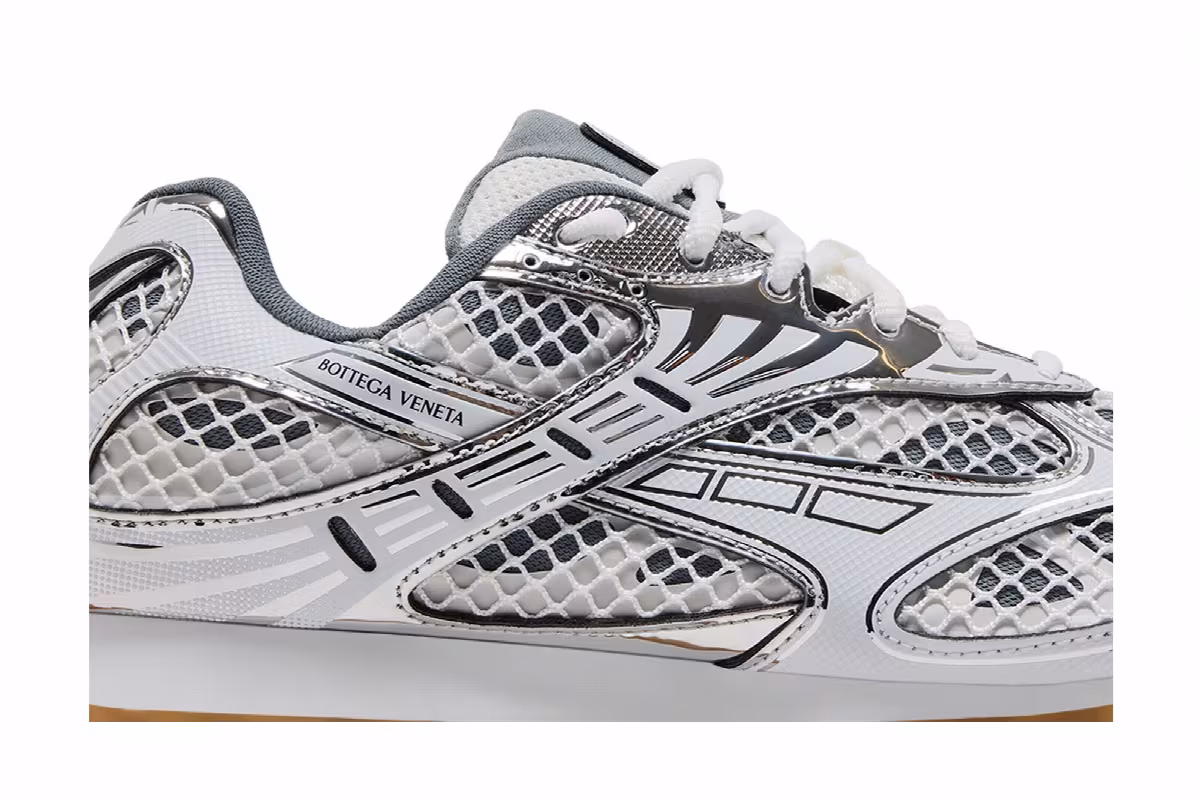 Bottega Veneta Orbit Sneaker White Silver, view 3