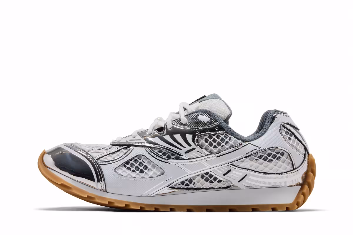 Bottega Veneta Orbit Sneaker White Silver, view 4