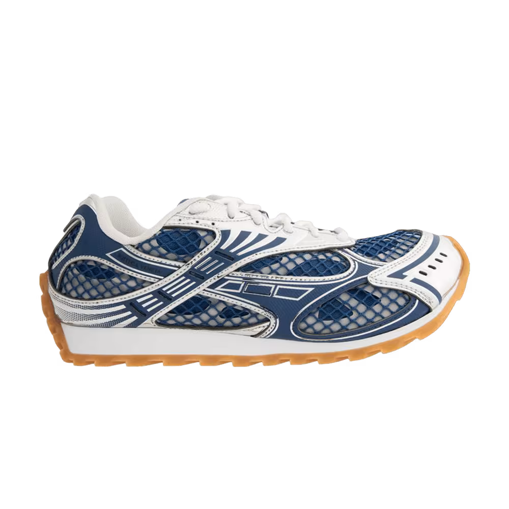 Bottega Veneta Orbit Low Laceup Sneaker Blue Venezia Silver