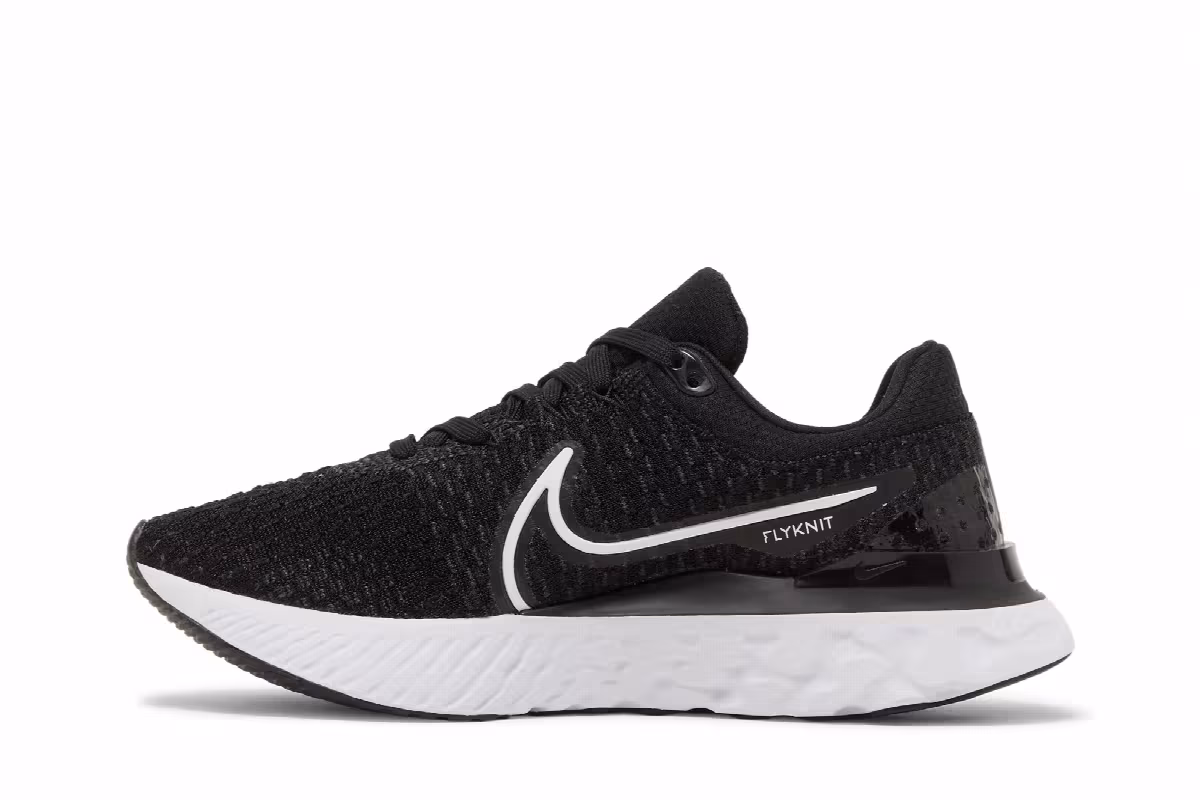 Nike Women's React Infinity Run Flyknit 3 Black White, view 4