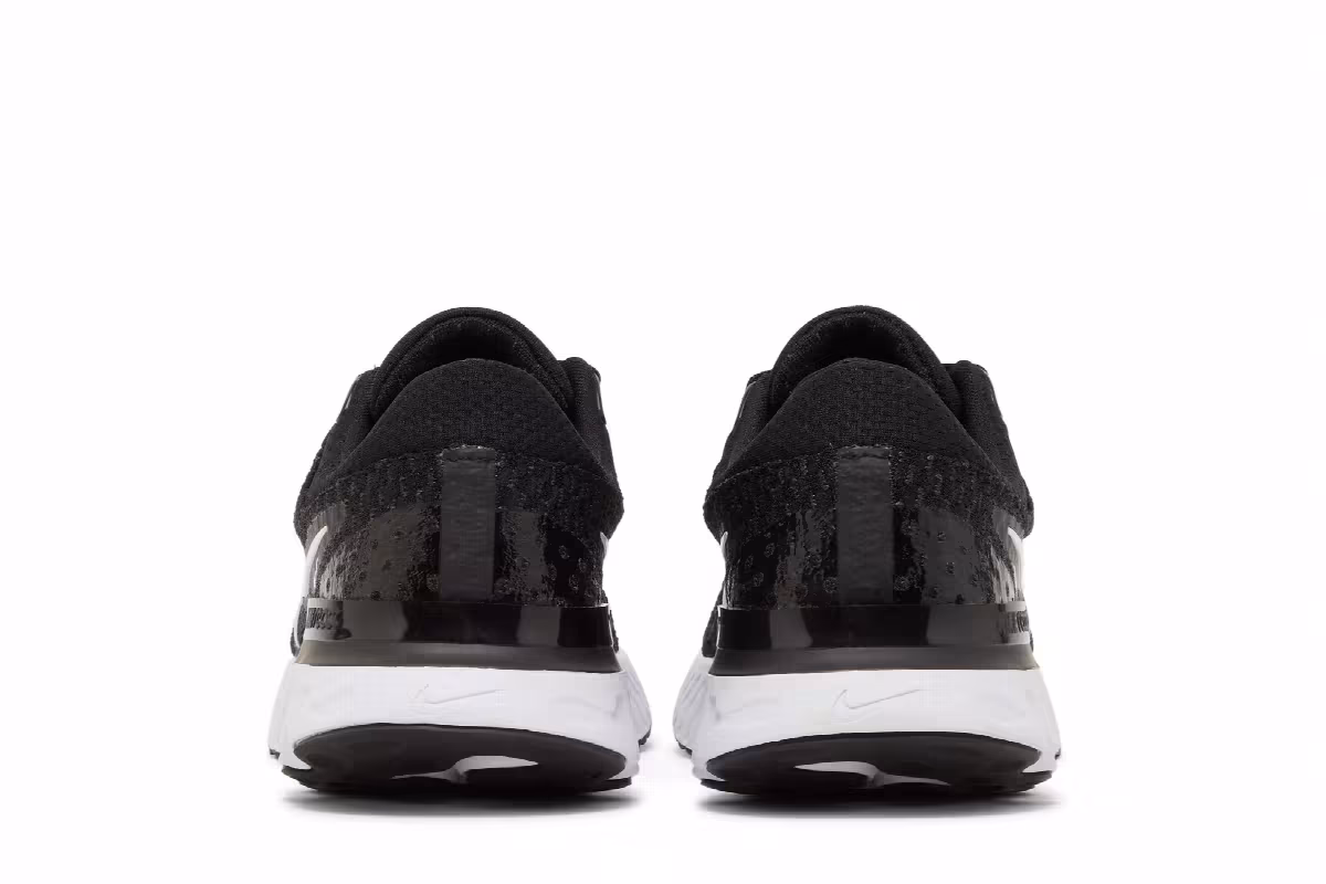 Nike Women's React Infinity Run Flyknit 3 Black White, view 7