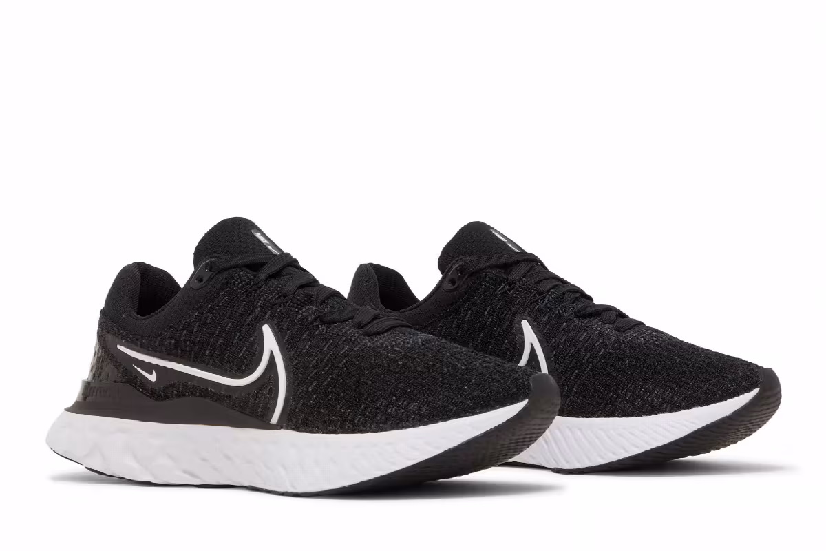 Nike Women's React Infinity Run Flyknit 3 Black White, view 9