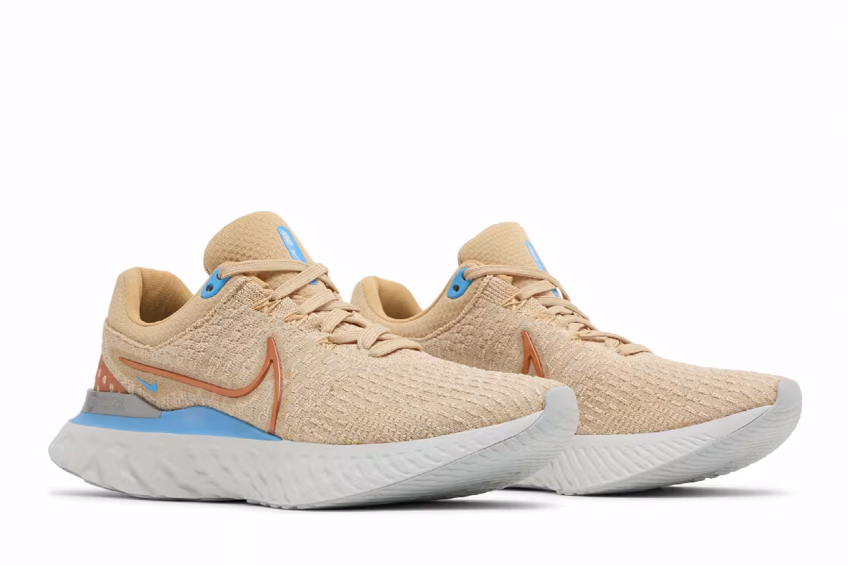 Nike Women's React Infinity Run Flyknit 3 Sesame Metallic Copper, view 9