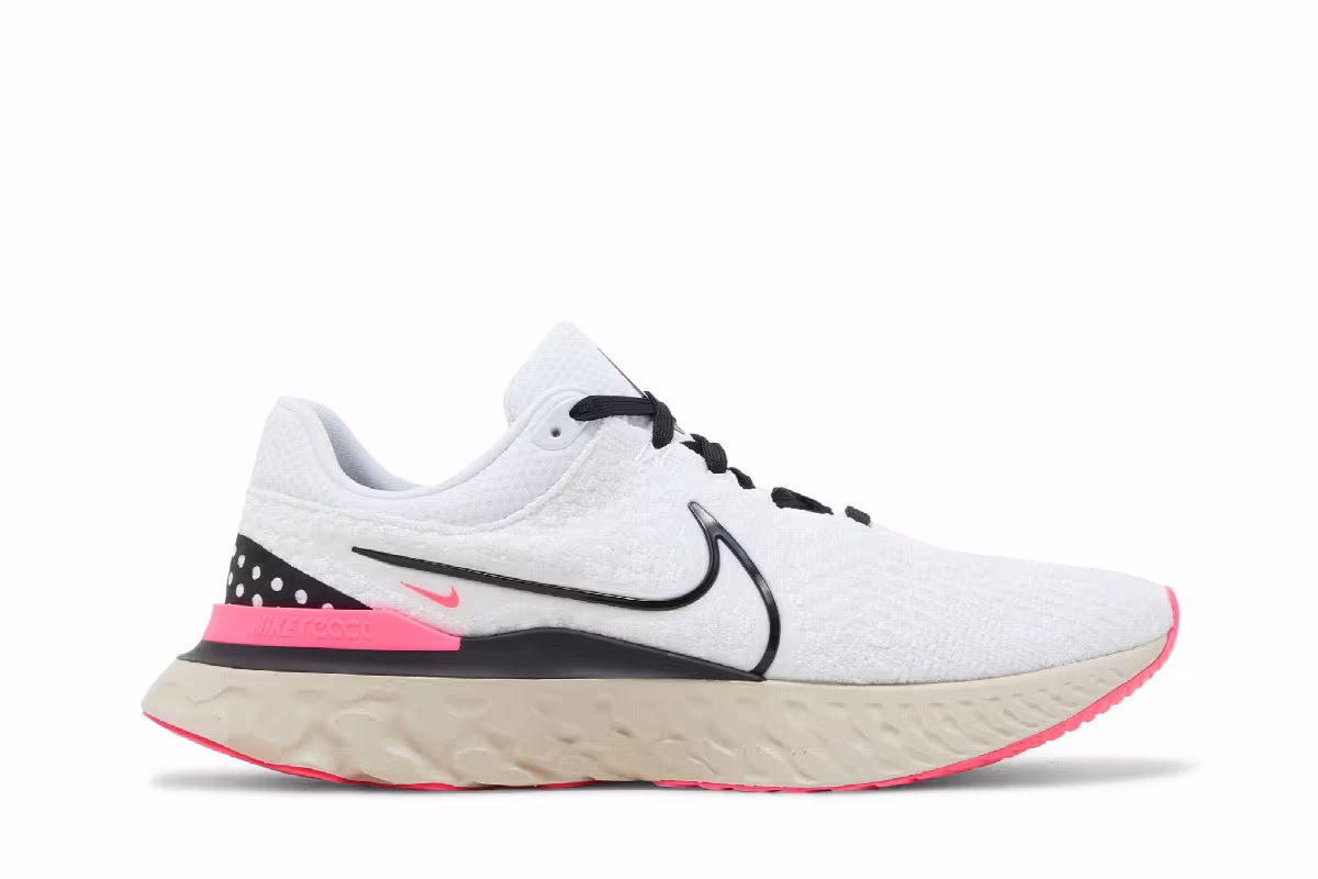 Nike React Infinity Run Flyknit 3 White Hyper Pink, view 2