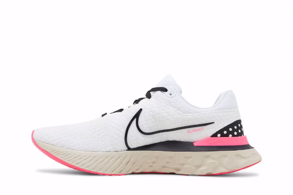 Nike React Infinity Run Flyknit 3 White Hyper Pink, view 4