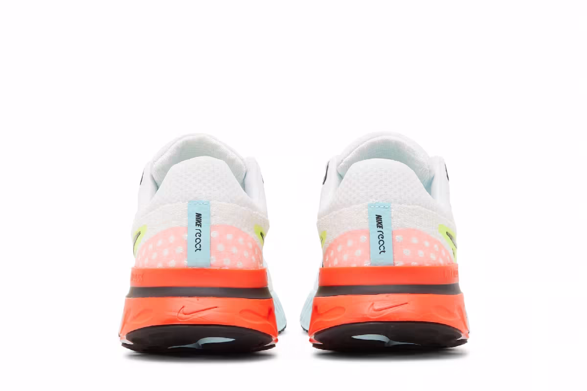 Nike Women's React Infinity Run Flyknit 3 White Volt, view 7
