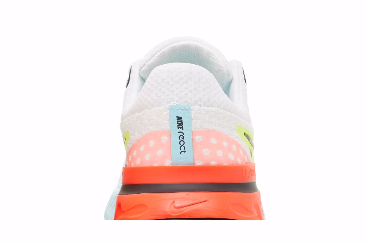 Nike Women's React Infinity Run Flyknit 3 White Volt, view 8