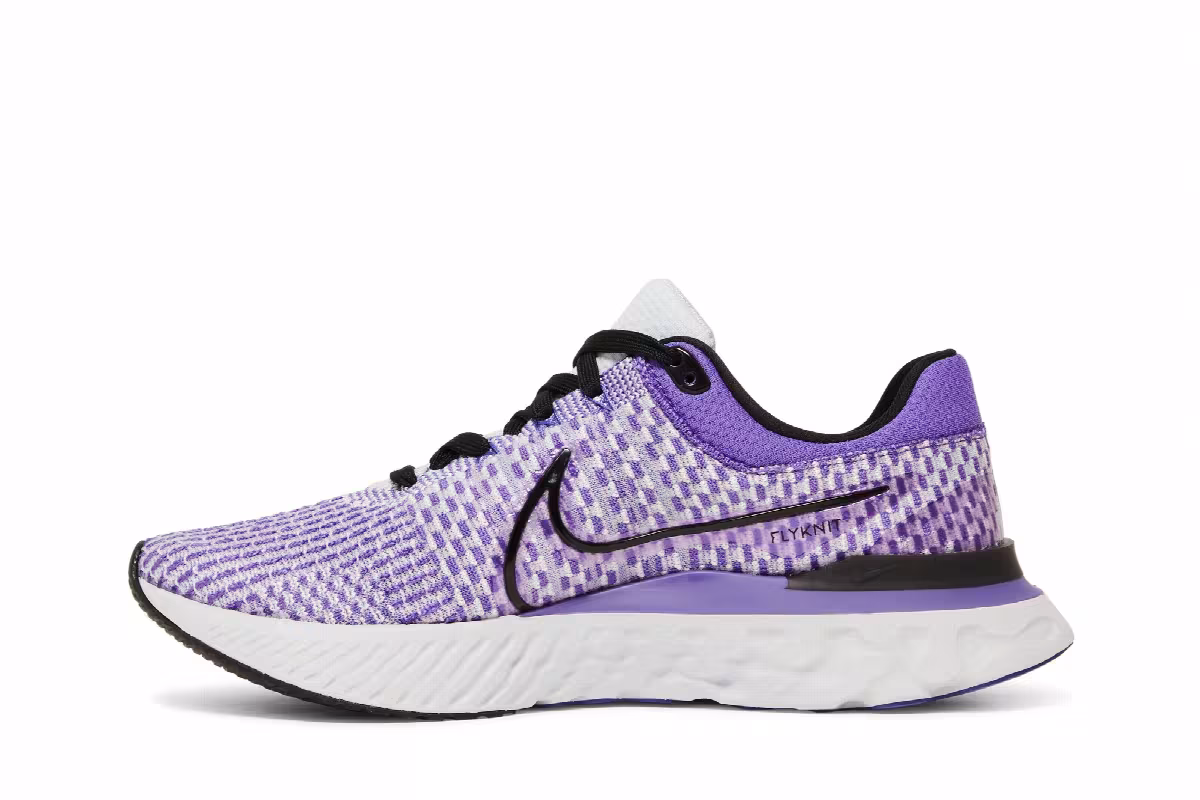 Nike React Infinity Run Flyknit 3 Pure Platinum Psychic Purple, view 4