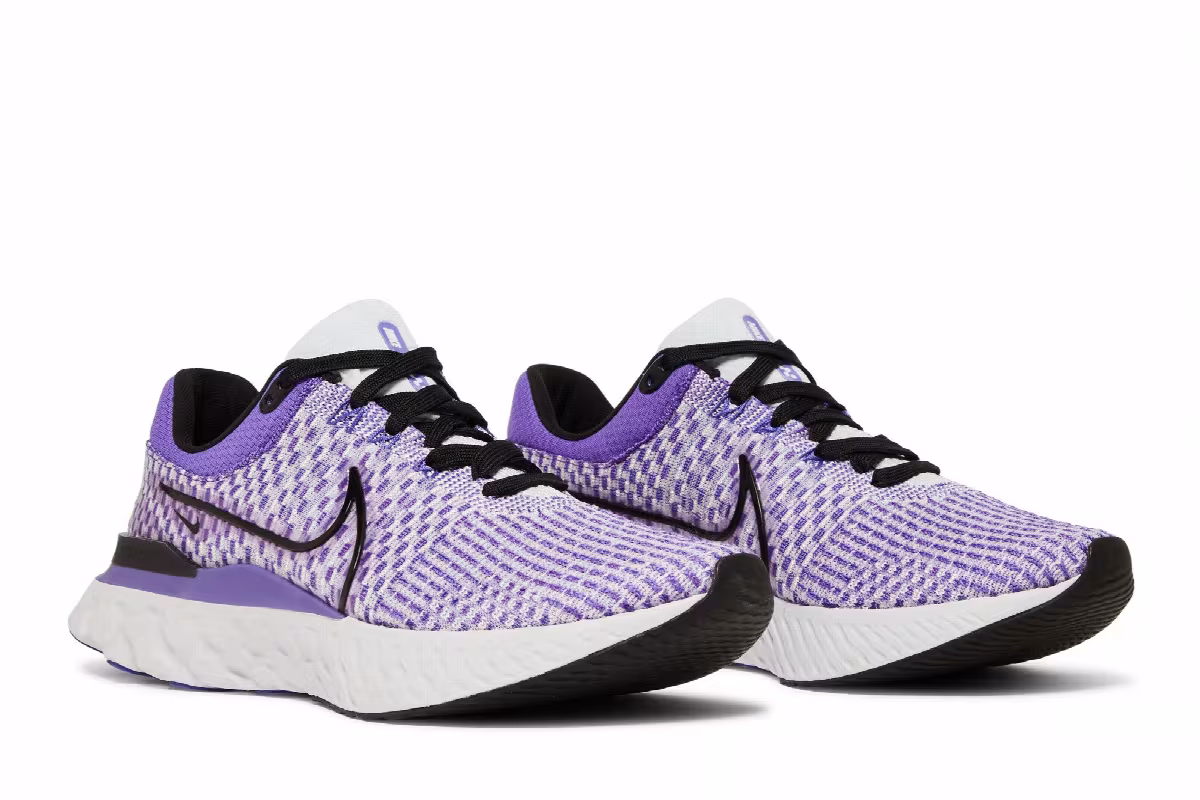 Nike React Infinity Run Flyknit 3 Pure Platinum Psychic Purple, view 9