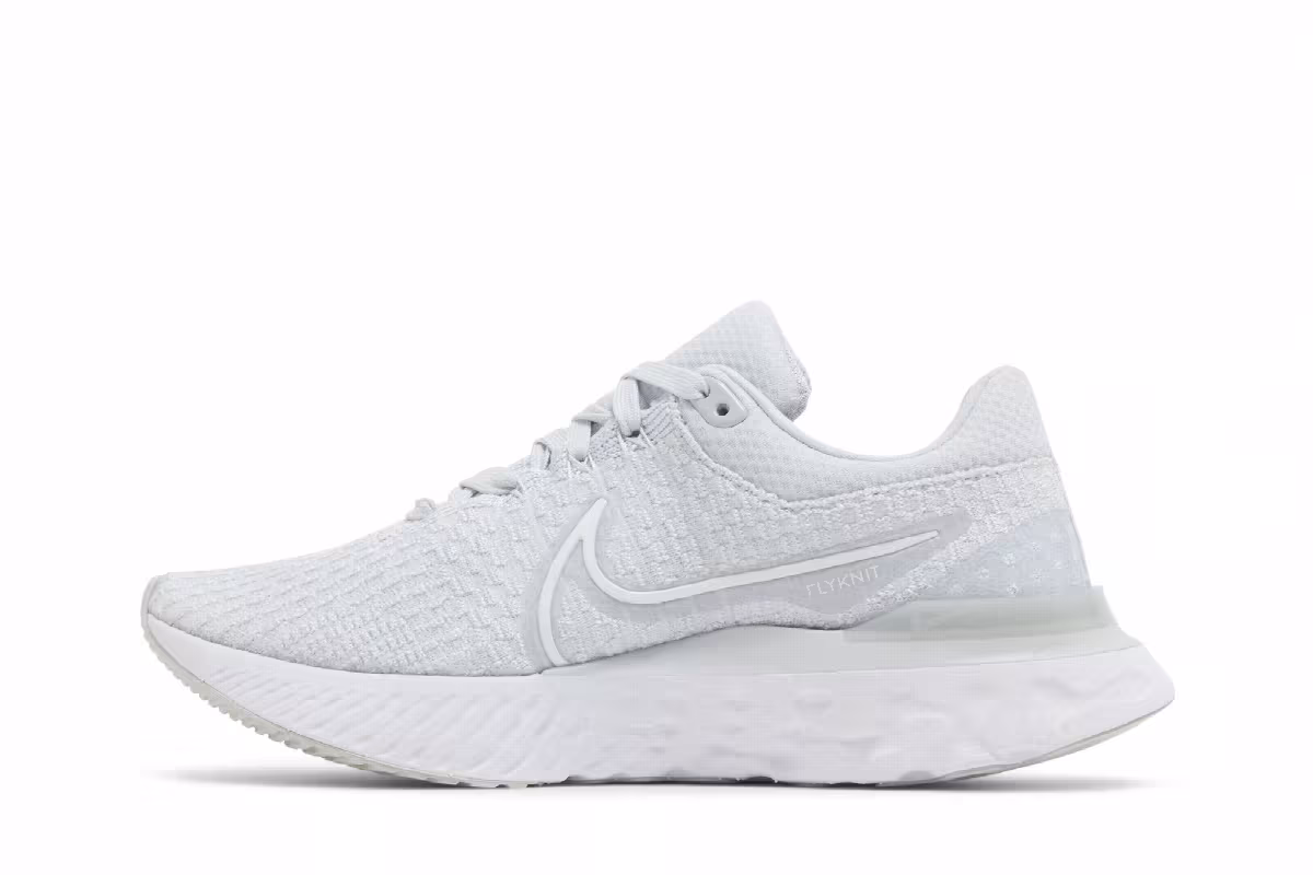 Nike Women's React Infinity Run Flyknit 3 Pure Platinum, view 4