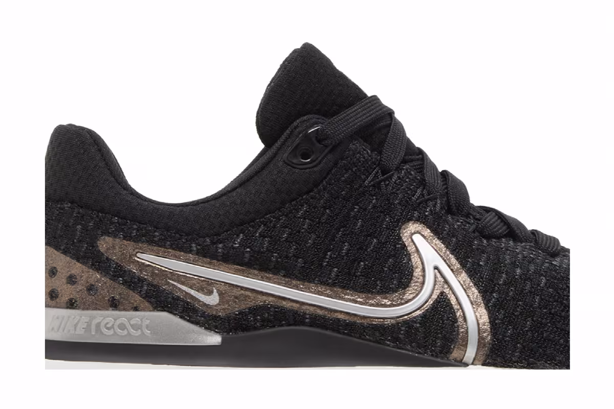 Nike Women's React Infinity Run Flyknit 3 Black Metallic Copper, view 3