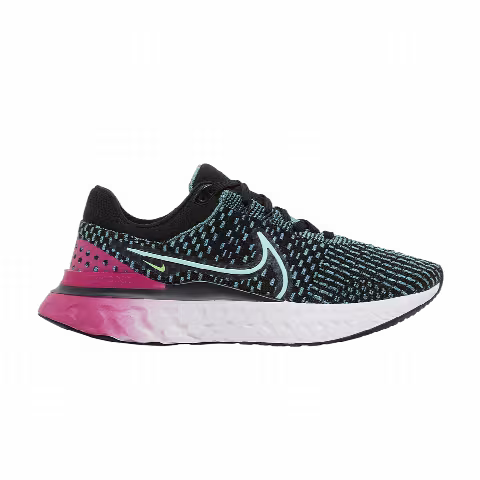 Nike Wmns React Infinity Run Flyknit 3 'Black Pink Prime Dynamic Turquoise'