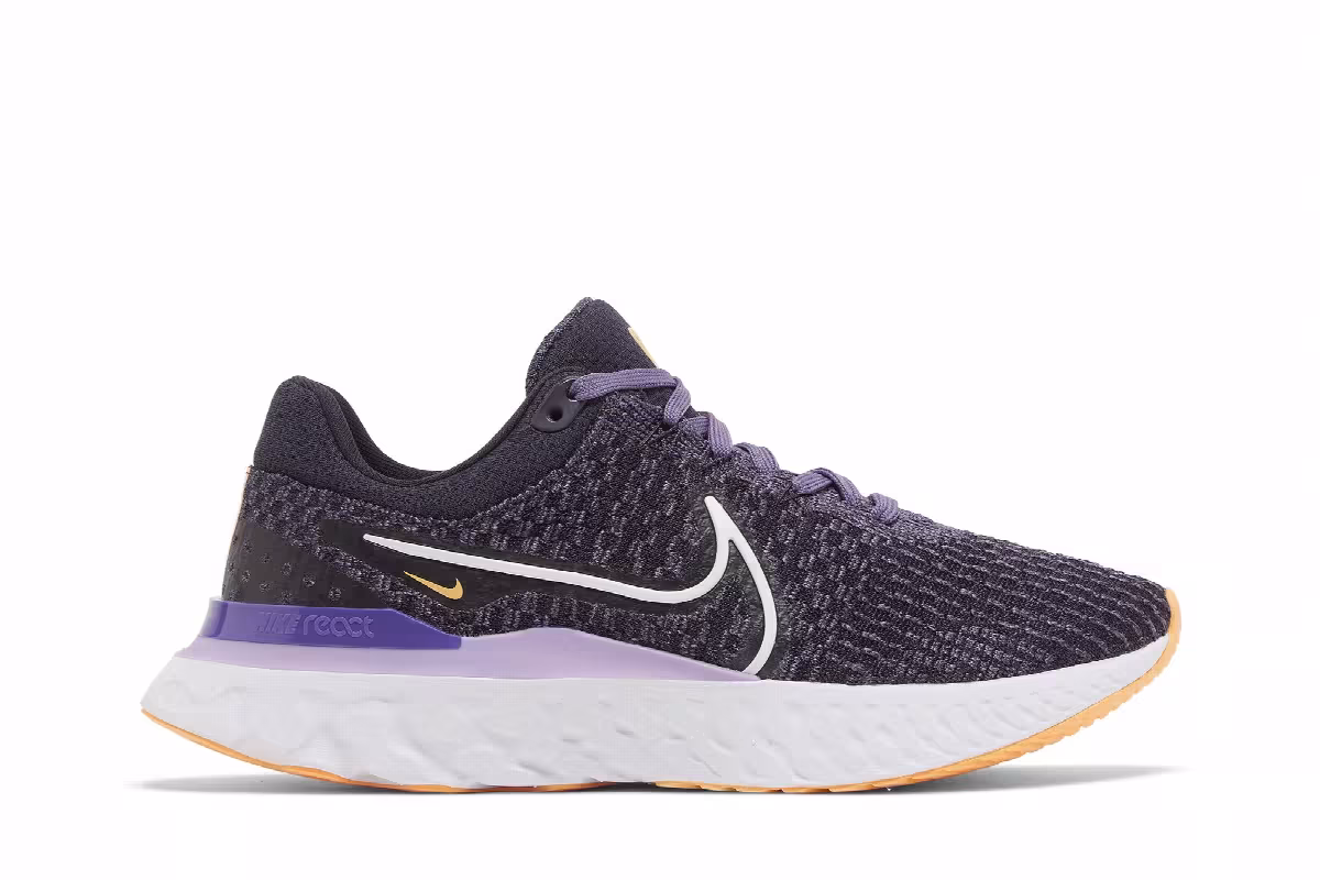 Nike Women's React Infinity Run Flyknit 3 Cave Purple Orange, view 2