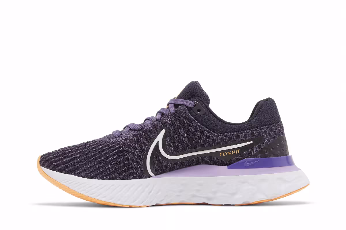 Nike Women's React Infinity Run Flyknit 3 Cave Purple Orange, view 4