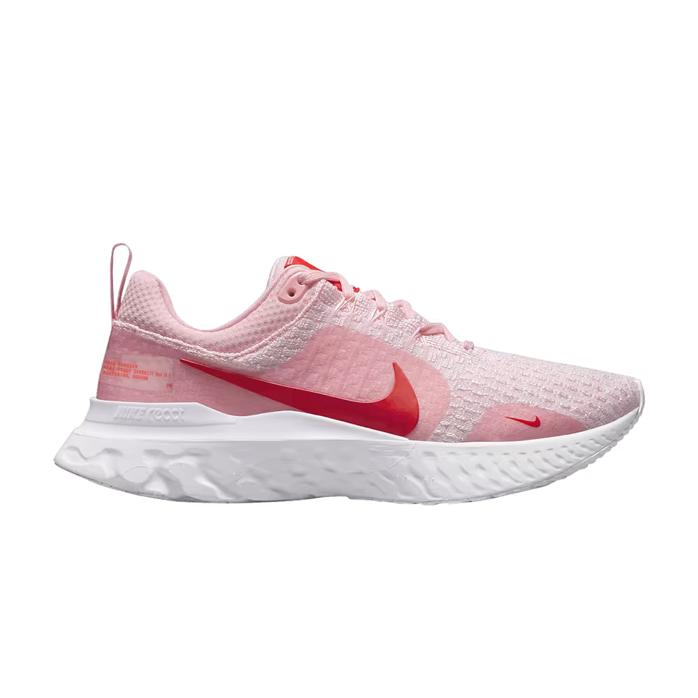 Nike Women's React Infinity Run Flyknit 3 Premium Medium Soft Pink Light Crimson