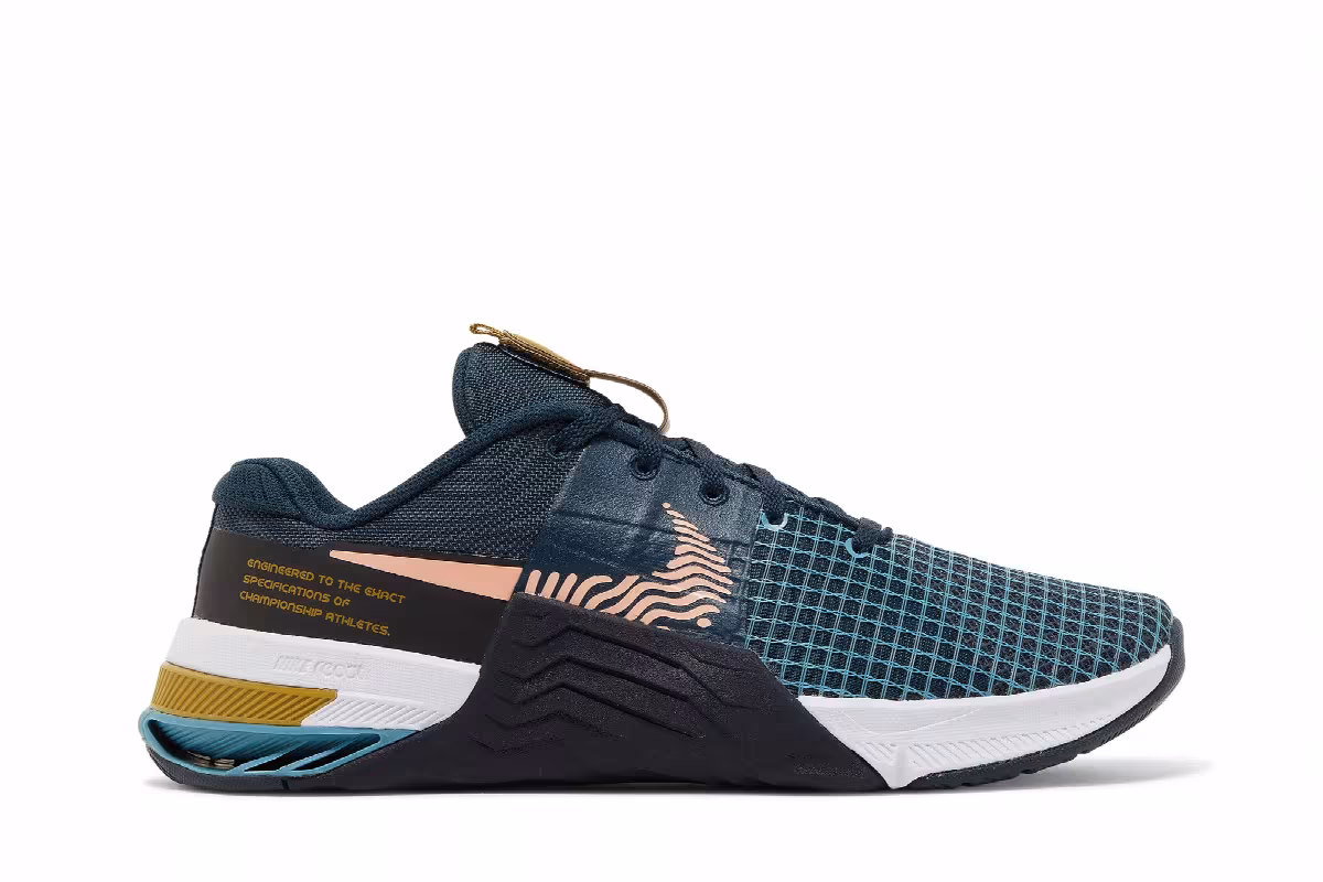 Nike Metcon 8 Armory Navy Arctic Orange, view 2