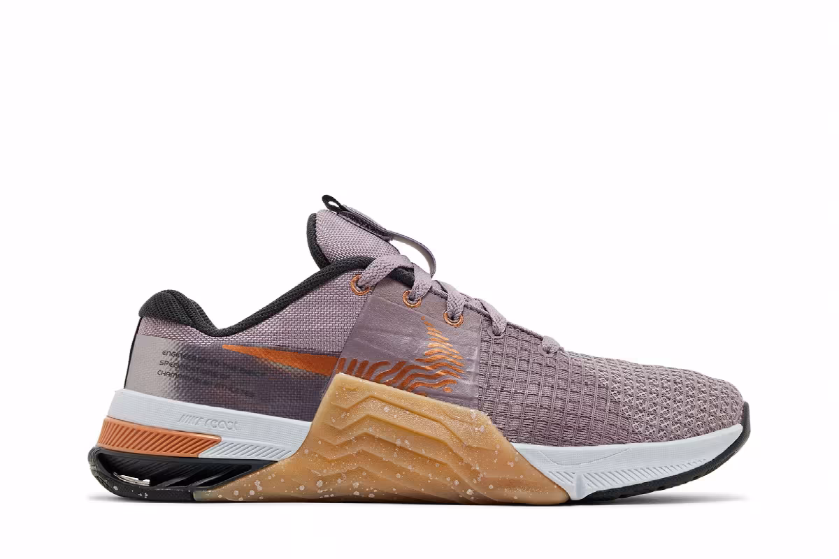 Nike Women's Metcon 8 Premium Purple Smoke Metallic Copper, view 2