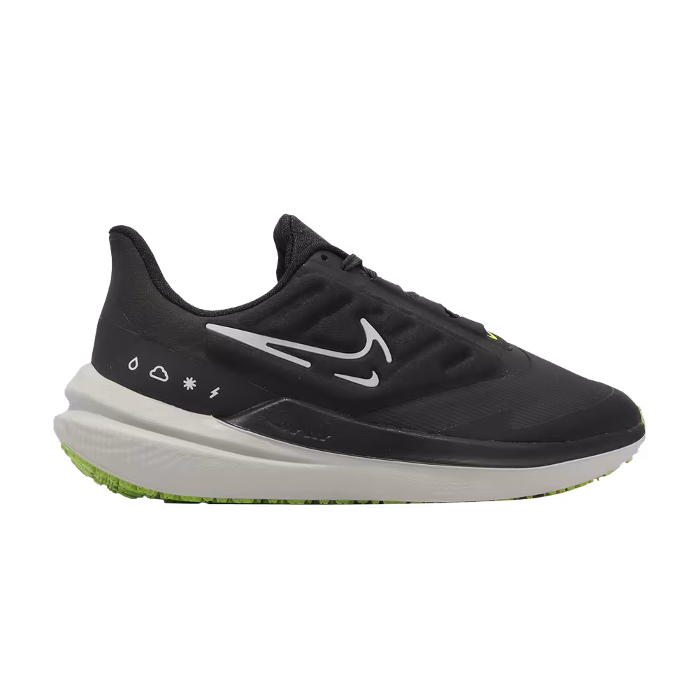 Nike Women's Air Winflo 9 Shield Black White Volt