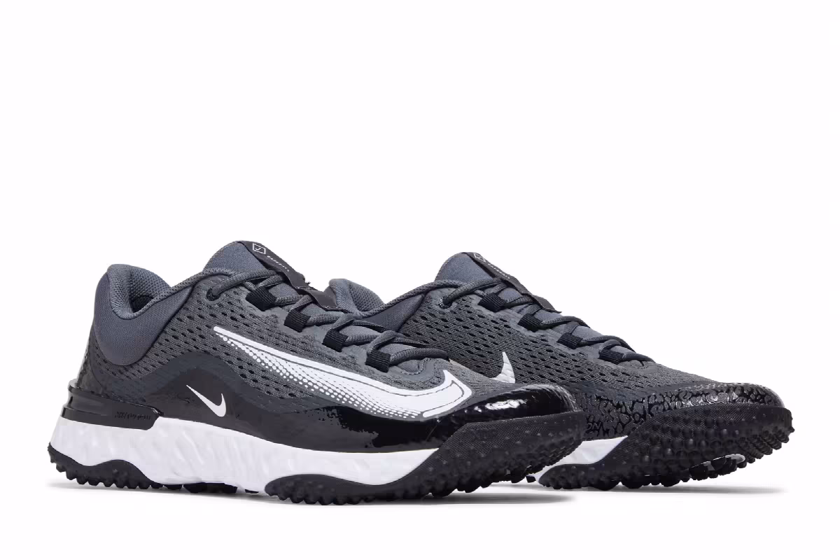 Nike Alpha Huarache Elite 4 TF Black White, view 9