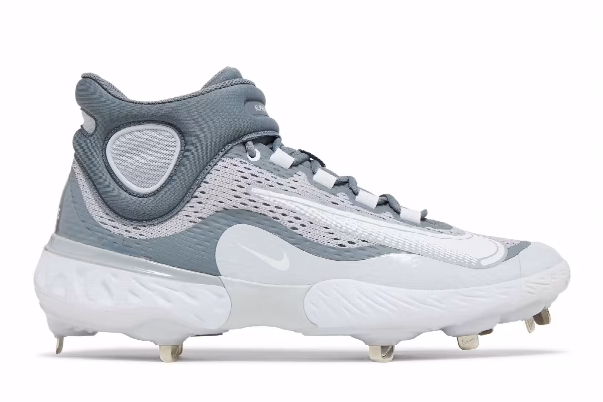 Nike Alpha Huarache Elite 4 Mid Wolf Grey White, view 2