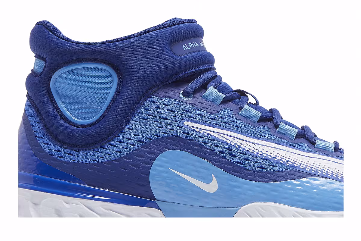 Nike Alpha Huarache Elite 4 Mid Hyper Royal White, view 3