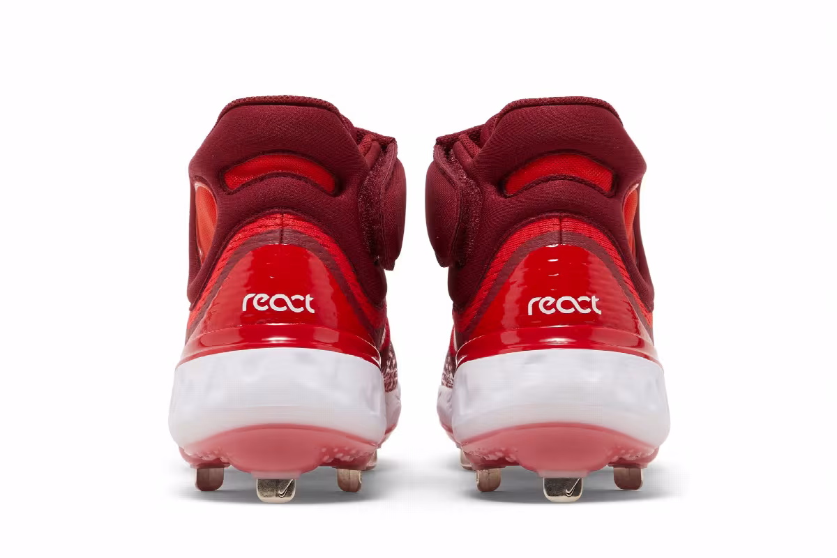 Nike Alpha Huarache Elite 4 Mid University Red White, view 7