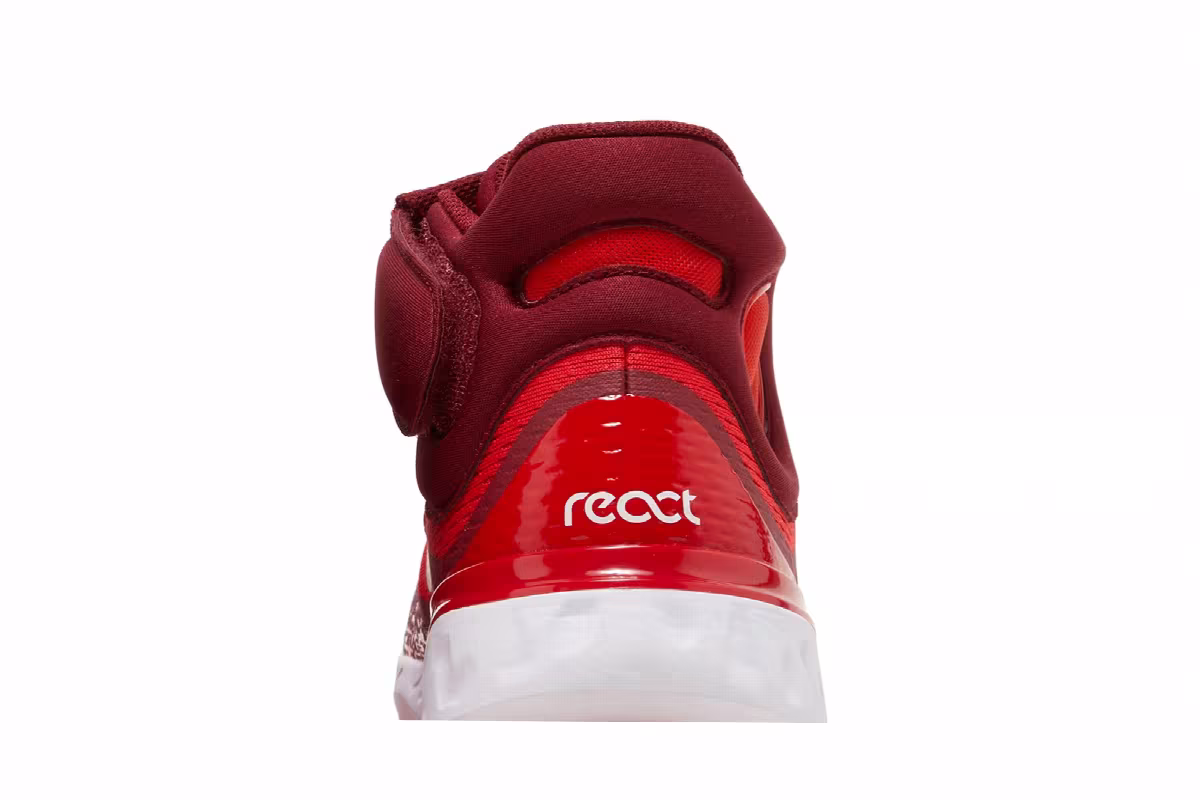 Nike Alpha Huarache Elite 4 Mid University Red White, view 8