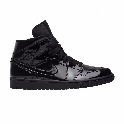 Wmns Air Jordan 1 Mid Patent SE 'Triple Black'
