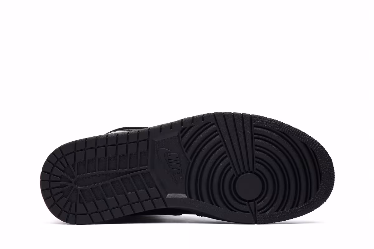 Women's Air Jordan 1 Mid Patent SE Triple Black, view 5