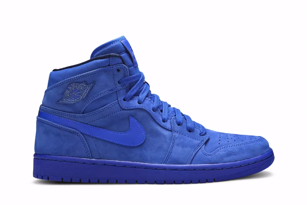 Women's Air Jordan 1 High Premium Blue Suede, view 2