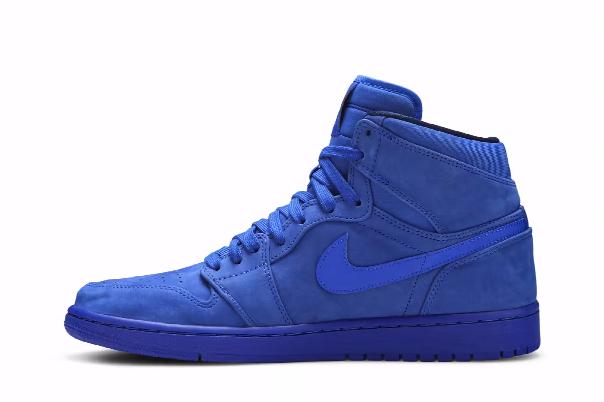 Women's Air Jordan 1 High Premium Blue Suede, view 4