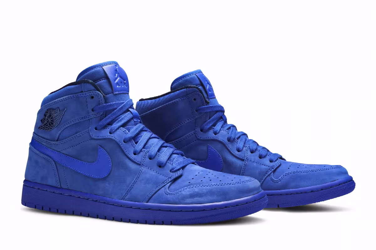 Women's Air Jordan 1 High Premium Blue Suede, view 9