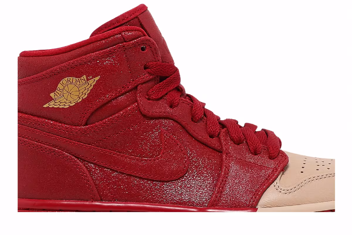 Women's Air Jordan 1 High Premium Dipped Toe - Red, view 3