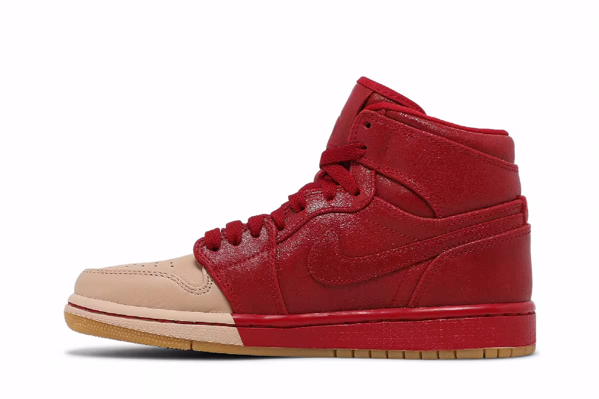 Women's Air Jordan 1 High Premium Dipped Toe - Red, view 4