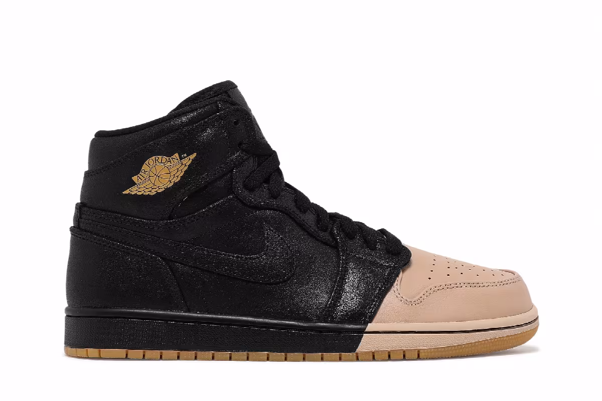 Women's Air Jordan 1 High Premium Dipped Toe - Black, view 2