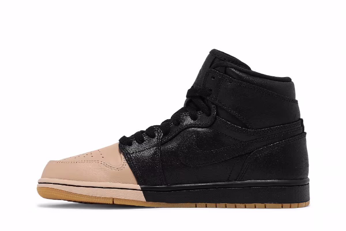 Women's Air Jordan 1 High Premium Dipped Toe - Black, view 4
