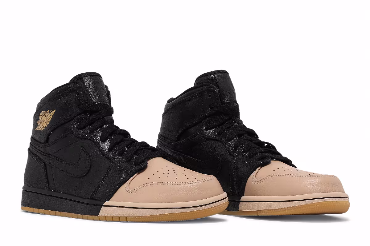 Women's Air Jordan 1 High Premium Dipped Toe - Black, view 9