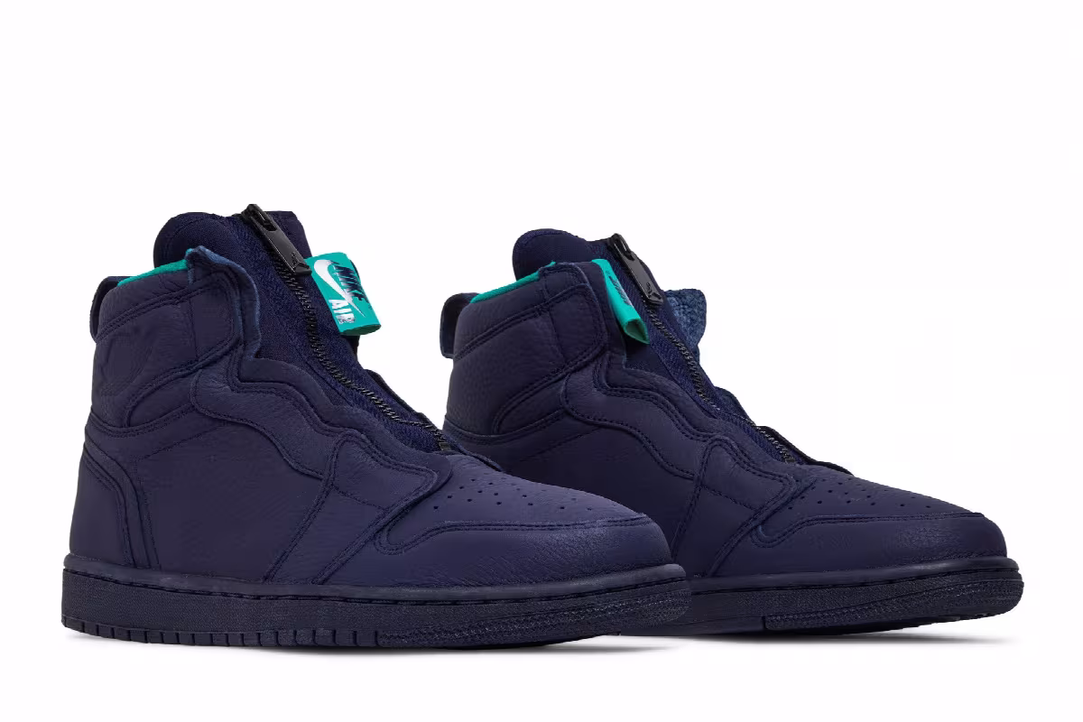 Women's Air Jordan 1 High Zip Blackened Blue, view 9