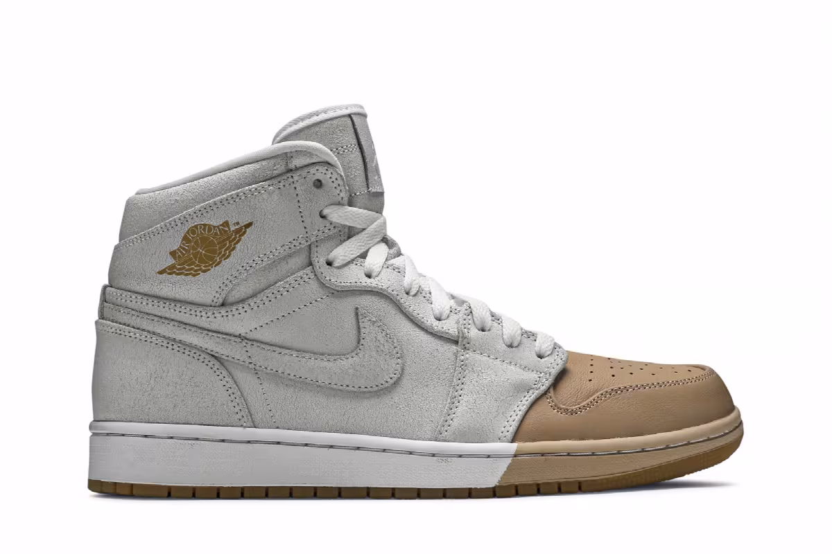 Women's Air Jordan 1 High Premium Dipped Toe - White, view 2