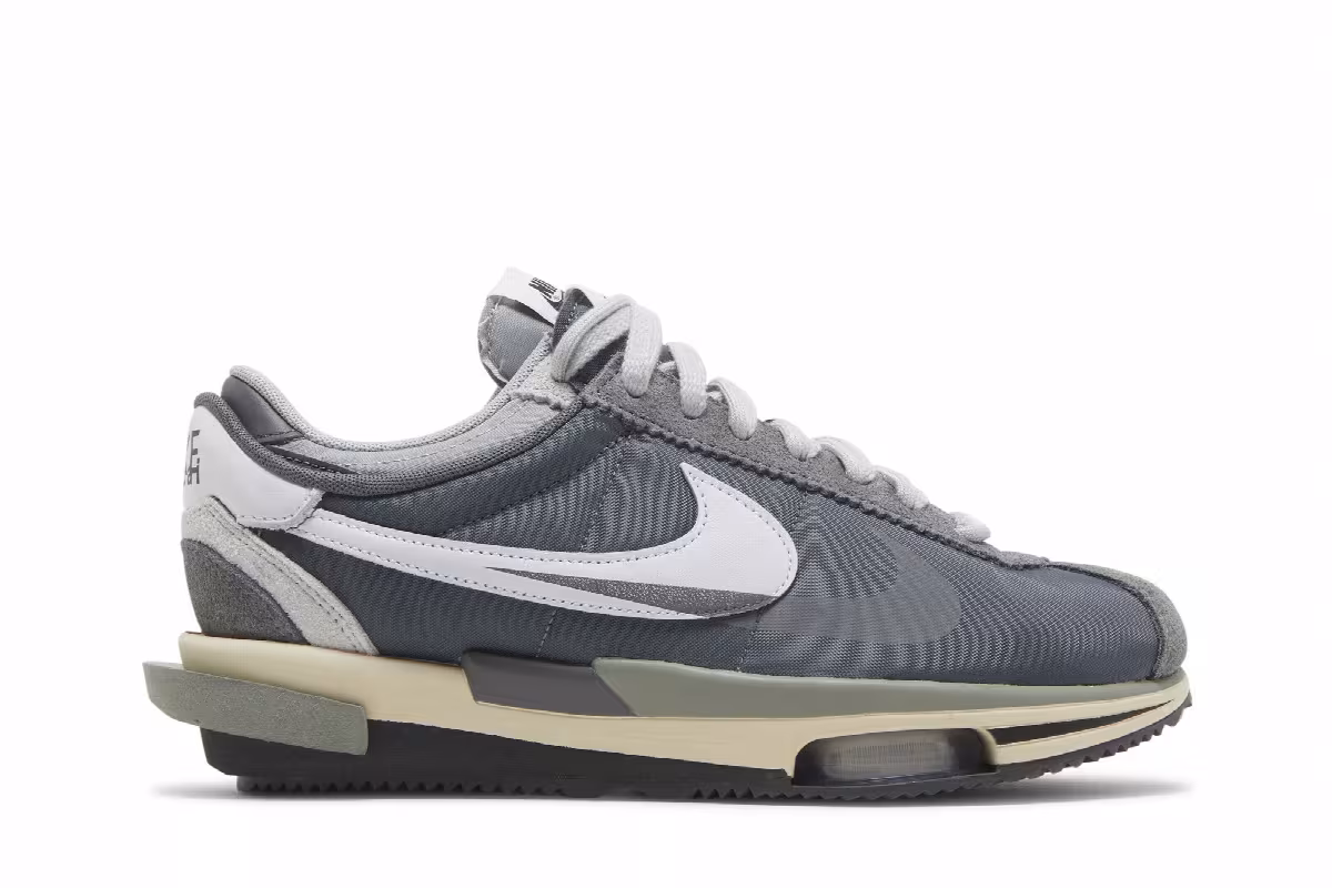 sacai x Nike Zoom Cortez SP Iron Grey, view 2