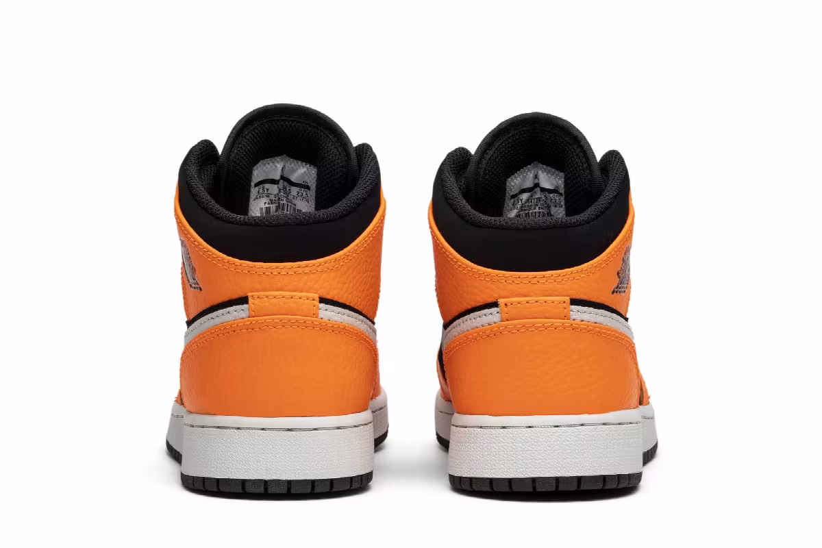 Air Jordan 1 Mid GS Orange Black, view 7
