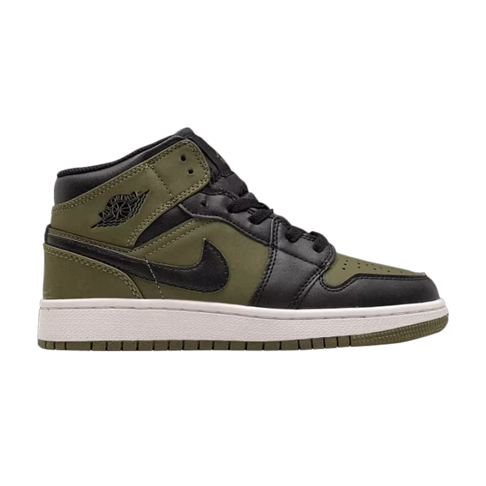 Air Jordan 1 Mid GS Olive Canvas