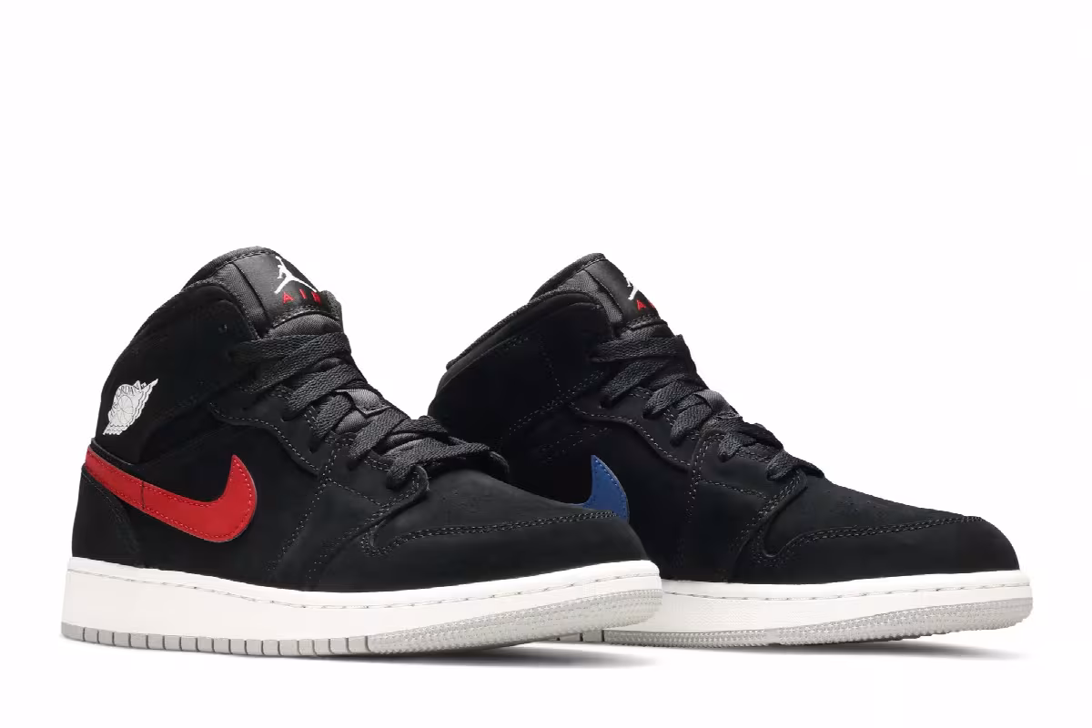 Air Jordan 1 Mid GS Black University Red, view 9