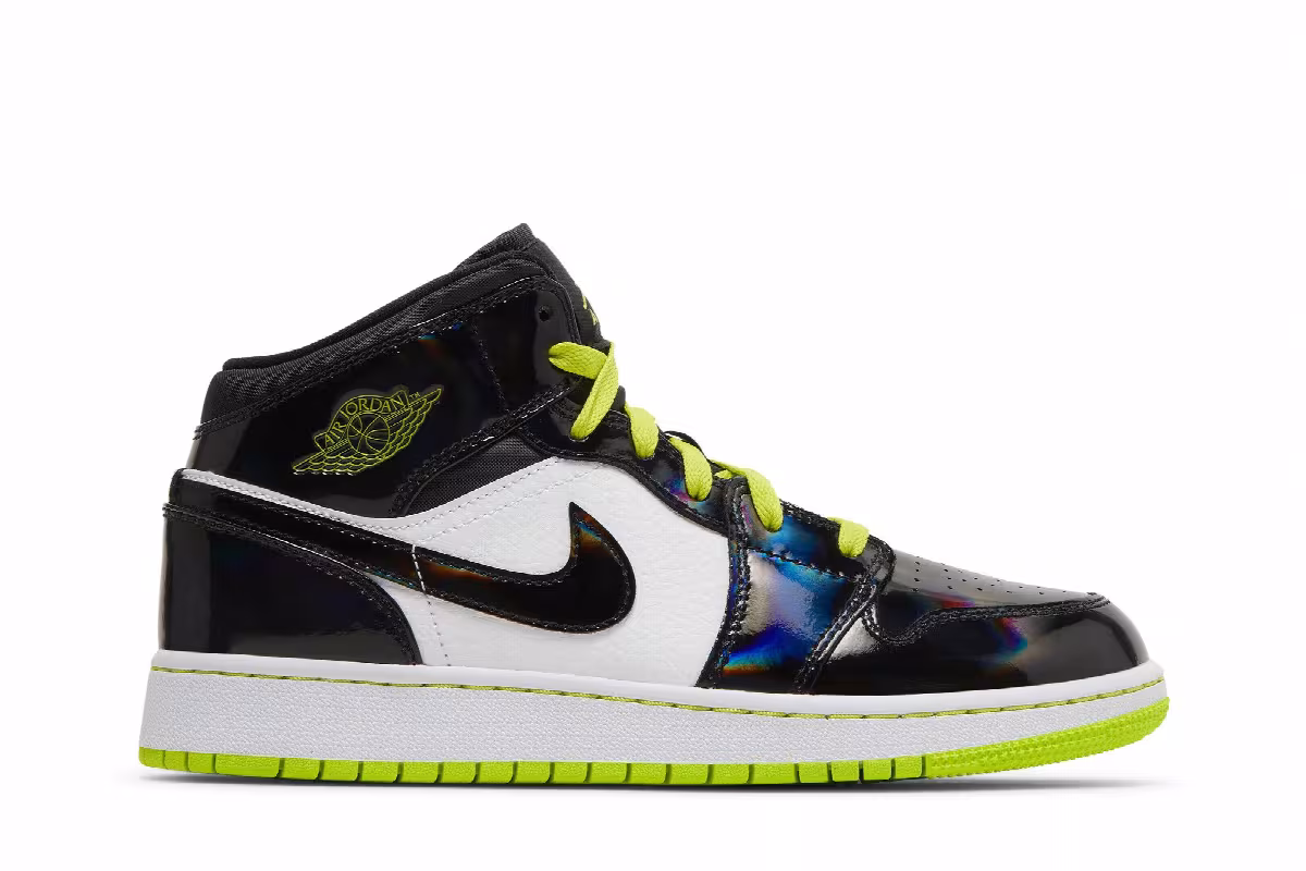 Air Jordan 1 Mid SE GS Black Cyber, view 2